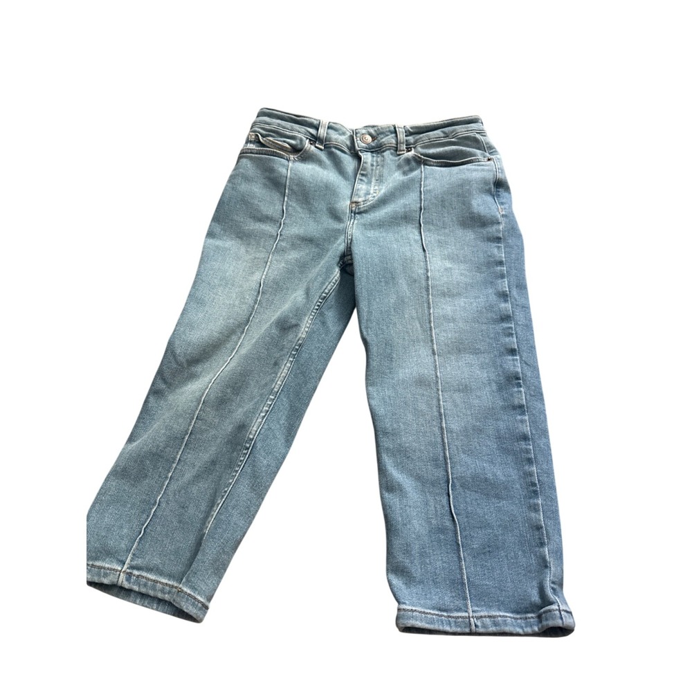 We The Free Free People Light Wash Wide Leg Cropped Seamed Jeans Blue Size 29 - Picture 1 of 4